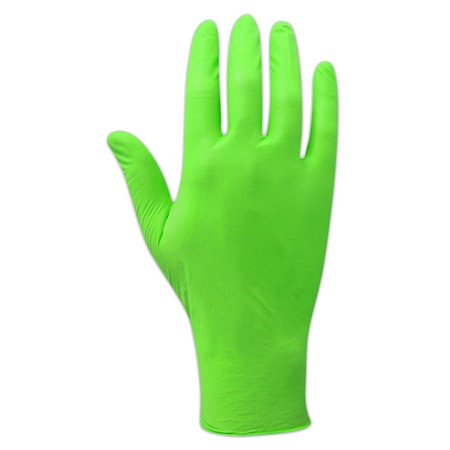 MAGID ComfortFlex, Nitrile Disposable Gloves, 5 mil Palm, Nitrile, Powder-Free, L, 100 PK, Hi-Viz Green T9556HV-L